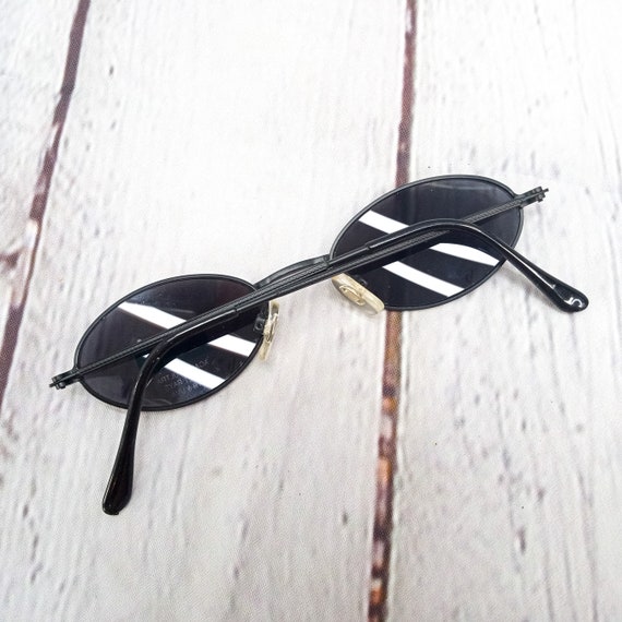 90s oval sunglasses petite vintage sunglasses bla… - image 5
