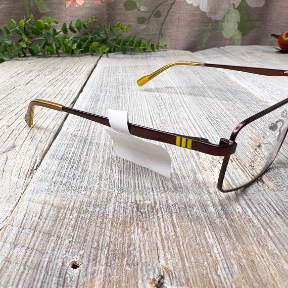 Vintage Square Eyeglasses Frames: Brown & Yellow … - image 2