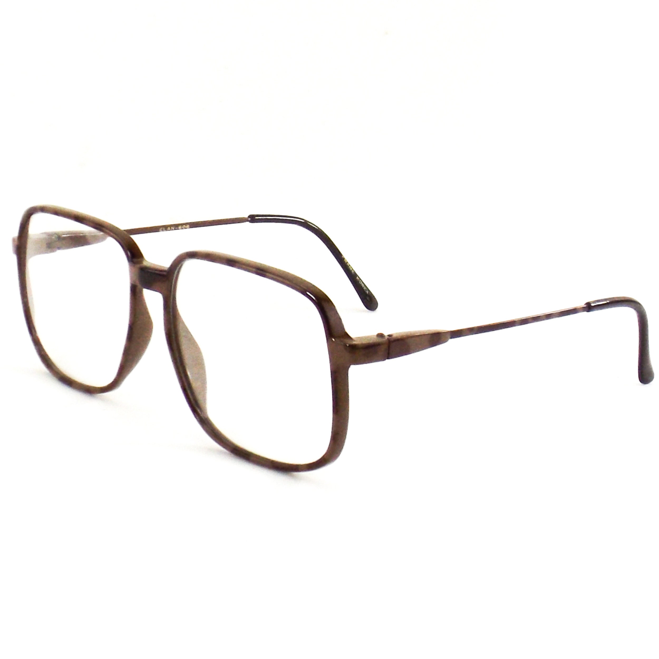 Vintage Navy Blue Square Eyeglasses Oversize Eye Glasses Clear 