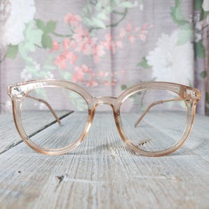 light peach round glasses frames unisex/men/women fashion accessories eyewear accessory costume/party/rave/festival/fun/novelty cottage-core