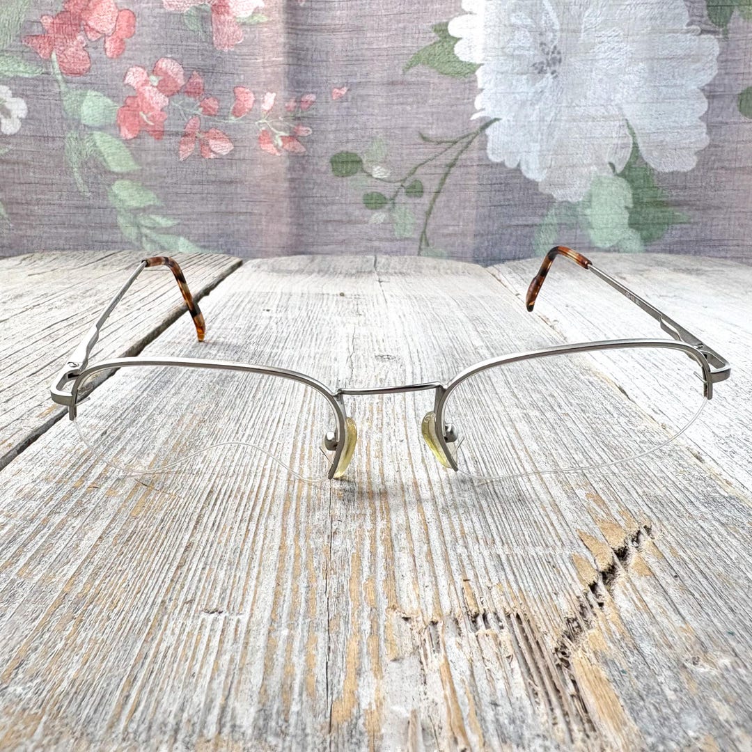 Vintage Half-rimless Square Eyeglass Frames: Matte Silver Deadstock - Etsy
