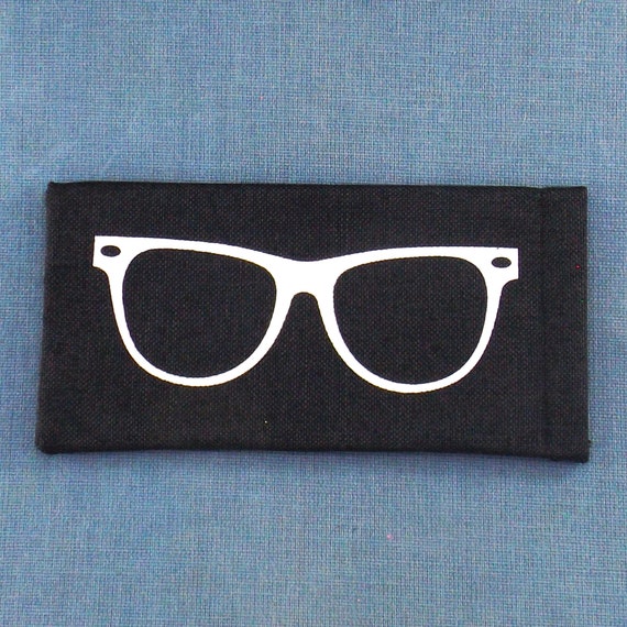 vintage NOS eyeglass case | black canvas soft eye… - image 2