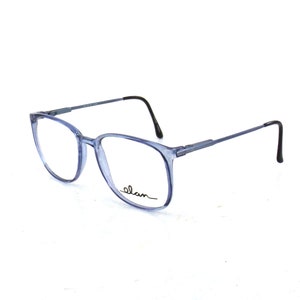 vintage oversized blue eyeglasses vintage 80s round eye glasses frames plastic periwinkle image 3