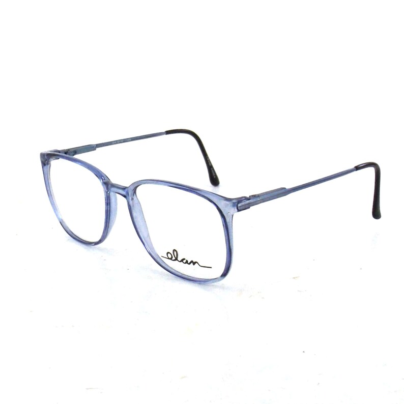 vintage oversized blue eyeglasses vintage 80s round eye glasses frames plastic periwinkle image 3