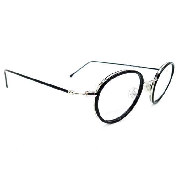 90s large round eyeglasses vintage eye glasses bl… - image 2