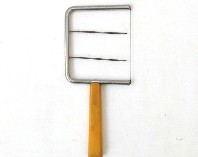 Vintage 1950's Cheese Slicer Bakelite Handle Yellow Wire Etsy
