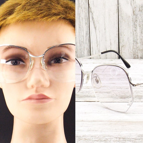 1980s glasses vintage eyeglasses rimless eyeglass… - image 2