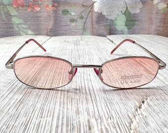 Vintage Metal Frame Sunglasses: Silver Pink or Gunmetal Gray Lenses