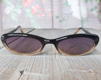 Vintage 90s Sunglasses: Brown Fade Frame, Purple Lens, NOS Eyewear