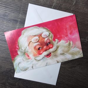 carte de noël vintage père noël carte de voeux vintage joyeux noël bonne année père noël joyeux rouge blanc NOS artistes célèbres studios usa