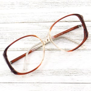 vintage NOS 70s eckige Brille übergroße Korrekturbrillen rote kunststofffassungen klar silber metall hipster Brillen Damen Bild 7