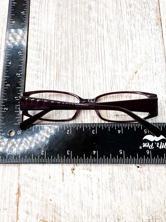 Burgundy Rectangular Eyeglass Frames: 53[]16-135 - image 5