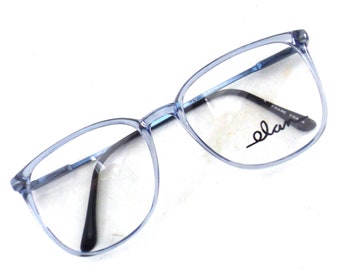 vintage vintage 80s NOS eyeglasses oversize eye glasses | slate blue frames secretary preppy