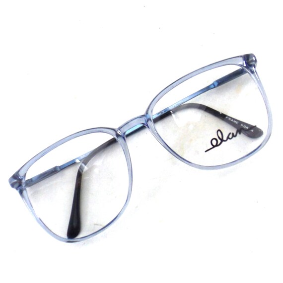 vintage oversized square eyeglasses slate blue vi… - image 5