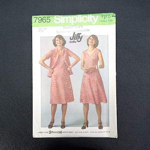 vintage sewing pattern simplicity 7965 jiffy knits stretch miss size 10