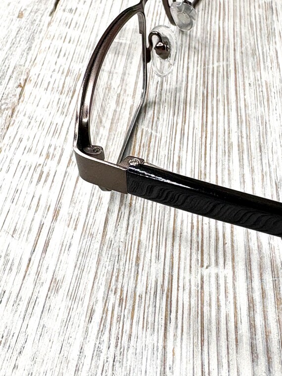 Rectangular Metal Eyeglass Frames: Matte Dark Gun… - image 4