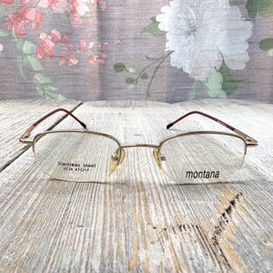 vintage semi-rimless square eyeglass frame only 47[]18/135 eyeglasses prescription eyewear unisex/men/women glasses deadstock fashion retro