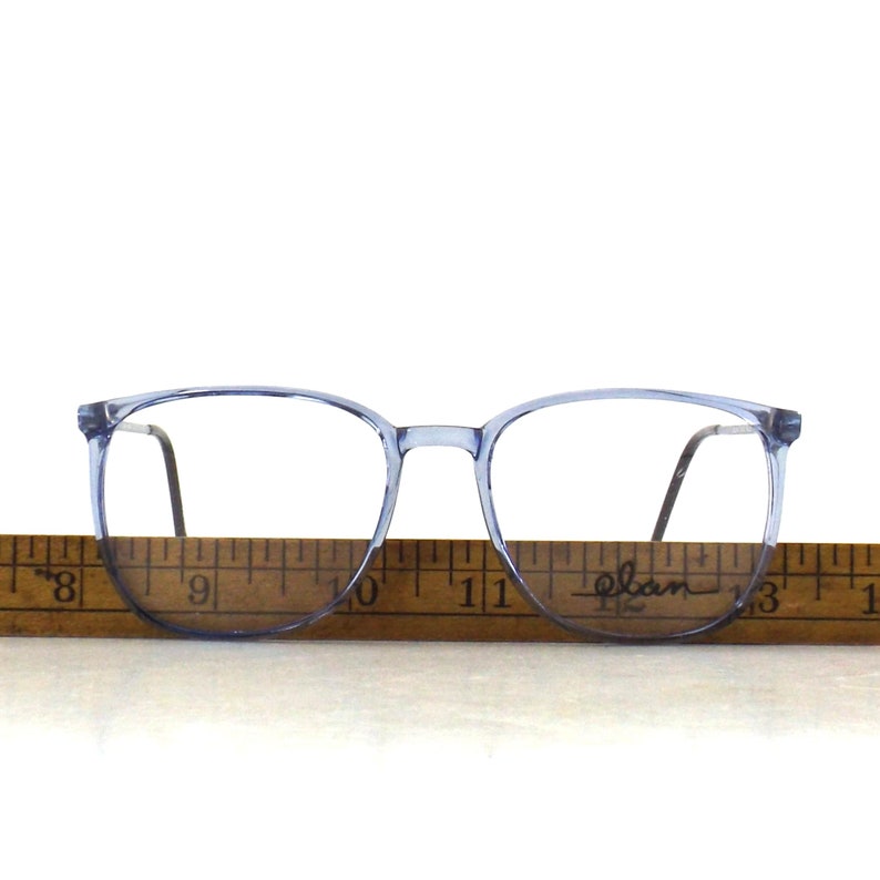 vintage oversized blue eyeglasses vintage 80s round eye glasses frames plastic periwinkle image 2