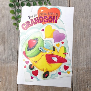 Cartão de feliz dia dos namorados para neto, cartão de felicitações americano feito nos EUA, avó/avô/avó/avô/avós com amor