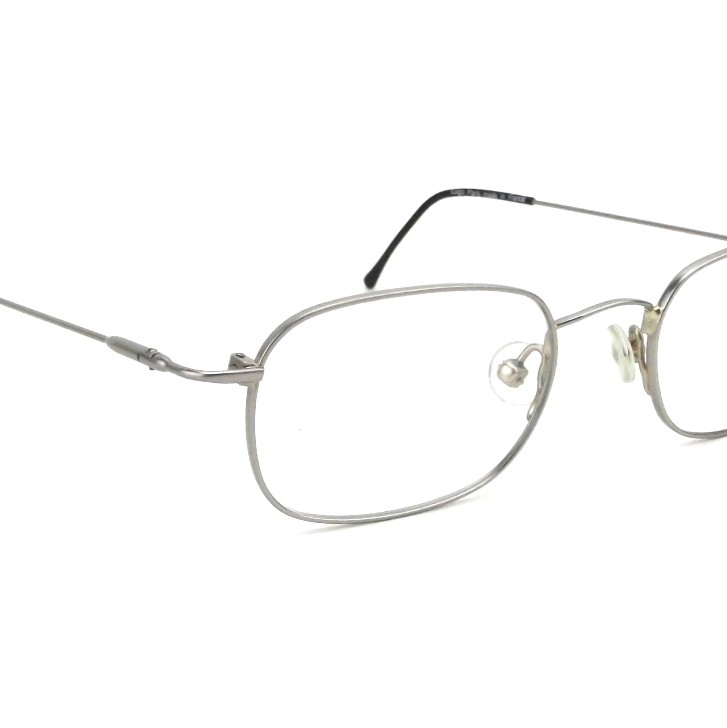 Rectangular wire eyeglasses matte silver black eye glasses | Etsy