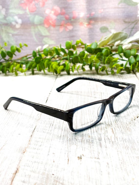 Dark Navy Blue Rectangular Eyeglass Frames 50[]16… - image 1
