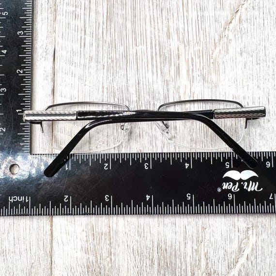 Semi-Rimless Reading Glasses +2.00 Black Silver C… - image 5