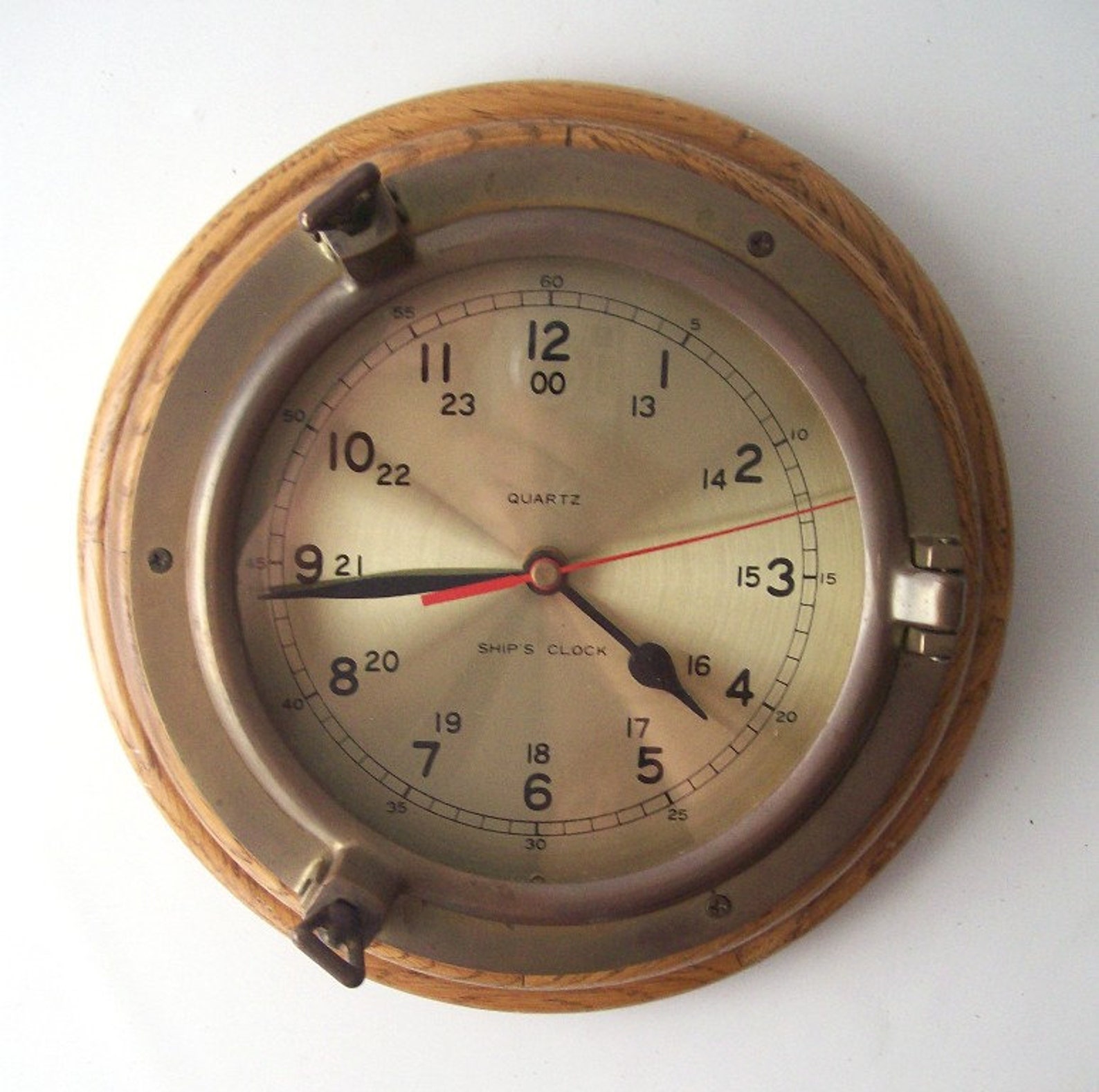 Vintage porthole brass clock wall hanging nautical maritime Etsy