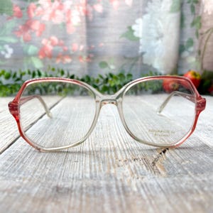 pink clear eyeglass frames only 52[]20 oversized square eyeglasses women’s glasses 1980s fashion accessories nos/vintage/deadstock fashion