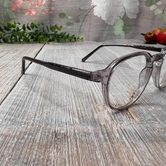 Translucent Gray Round Eyeglasses Frames: Vintage… - image 2