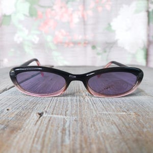 deadstock vintage sunglasses cat-eye eyewear pink/purple sunglass fashion accessories unisex/men/women 1990s 90s accessory slim pointy nos