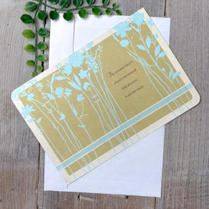 Tarjeta de felicitación de agradecimiento con los mejores deseos para ella/él/hombre/mujer/amigo/compañero de trabajo/familiar, tarjeta de felicitación con sello floral verde/azul