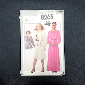 vintage sewing pattern simplicity 8265 jiffy petite miss size 6-8 dress