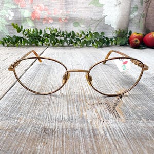 eyeglass frames only gold tortoise 51[]18 oversized round metal eyeglasses unisex/men/women glasses nos/vintage/deadstock fashion accessory