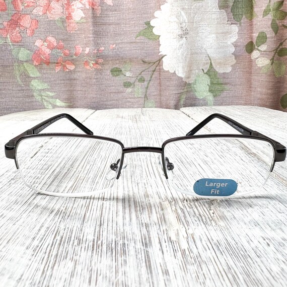 Semi-Rimless Reading Glasses +3.00: Black & Silve… - image 2