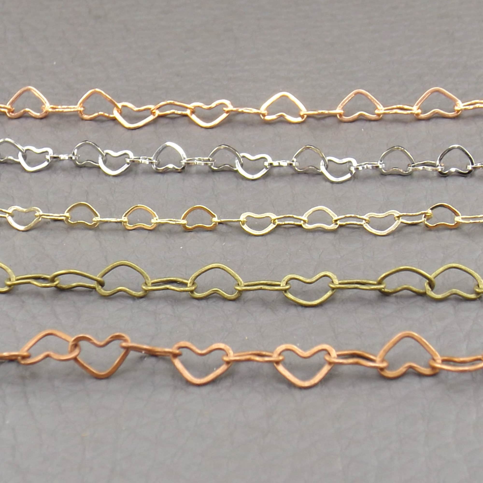 Open Heart Link Necklace Choker Chain Metal Shape Hearts