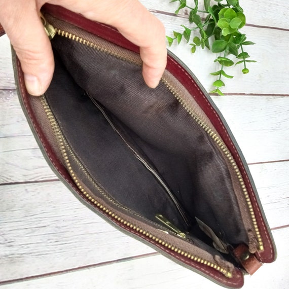 80s vintage brown leather wristlet purse, pacific… - image 5