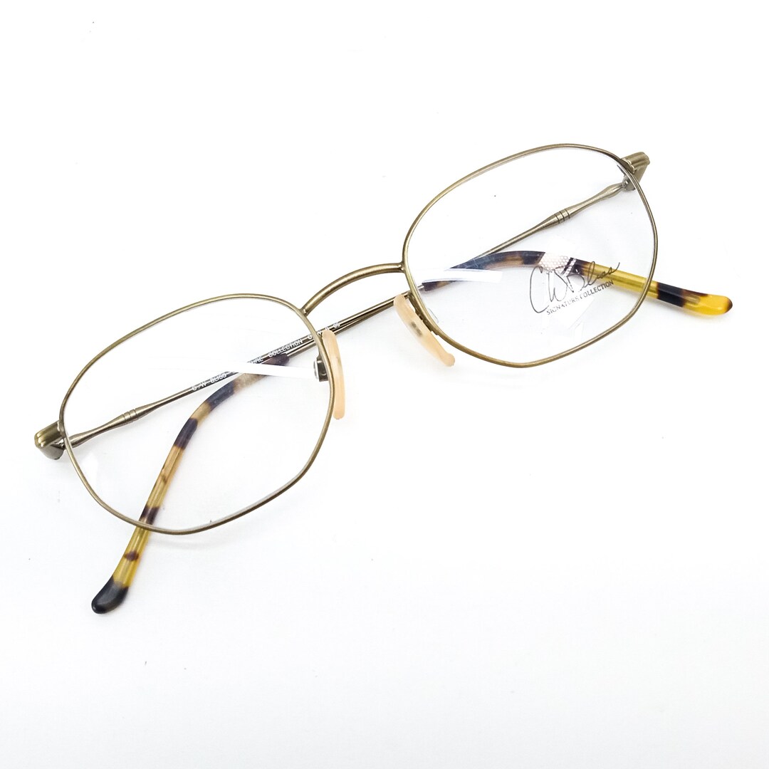 90s Glasses Vintage Eyeglasses Hexagon Eyeglass Frames Bronze Wire