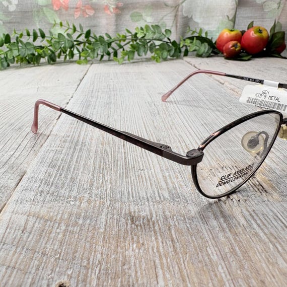Kids Copper Tortoiseshell Eyeglasses: Vintage Met… - image 2