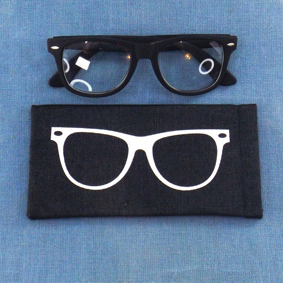 vintage NOS eyeglass case | black canvas soft eye… - image 1
