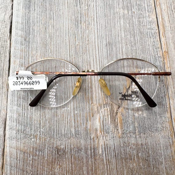 Vintage Semi-Rimless Eyeglass Frames: Copper Gold… - image 7