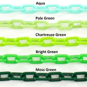 24 plastic chain necklace paperclip colorful chain necklace, black, pink, blue, green, orange, red, yellow, purple, white, grey, brown 1pc zdjęcie 8