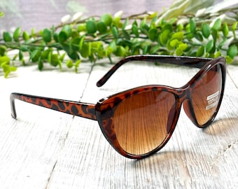 Oversized Cat-Eye Sunglasses: Black or Tortoise-Shell