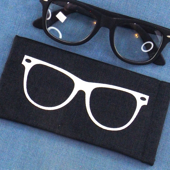 vintage NOS eyeglass case | black canvas soft eye… - image 3
