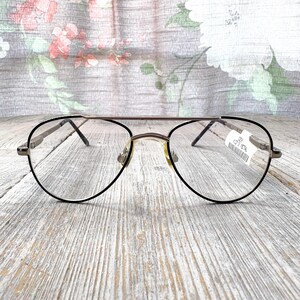 kids eyeglass frames only aviator eyeglasses black/silver 48[]17/130 child/children/girls/boys glasses vintage/deadstock prescription