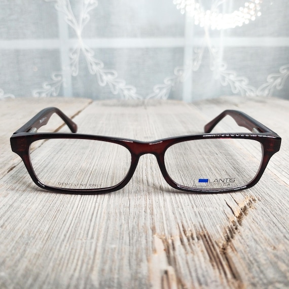 Dark Brown Rectangle Eyeglass Frames - Lantis Opt… - image 1
