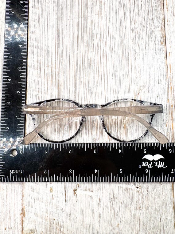 Round Reading Glasses: Black Tortoise-Shell Plast… - image 5