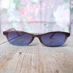 brown cat-eye sunglasses purple-tinted lenses unisex/men/women fashion accessories eyewear 90s sunglass deadstock vintage nos glasses 1990s