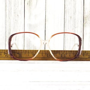 vintage NOS 70s eckige Brille übergroße Korrekturbrillen rote kunststofffassungen klar silber metall hipster Brillen Damen Bild 6