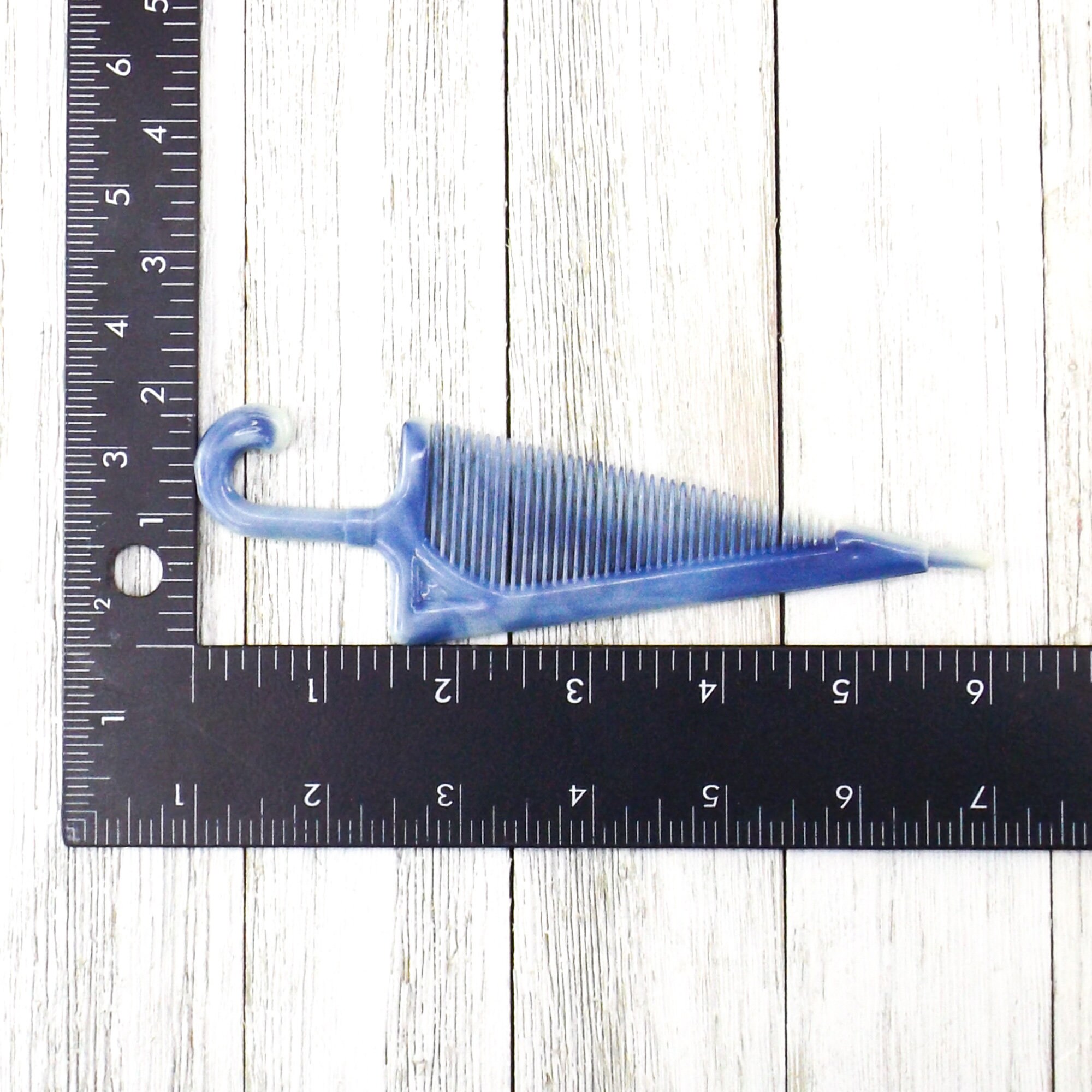 Vintage Umbrella Hair Comb: Colorful Depose Plastic, Made in 