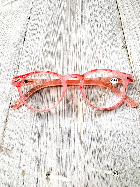 Orange Reading Glasses: Round Plastic Frames - image 6